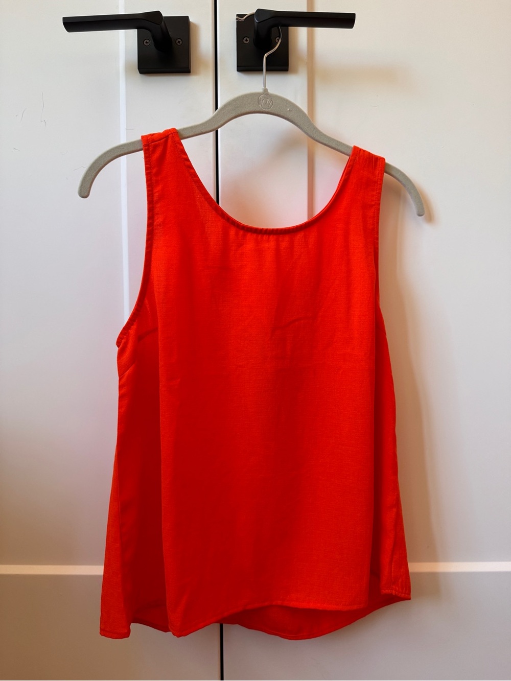 Bright Red Orange Tank Top with a Bow